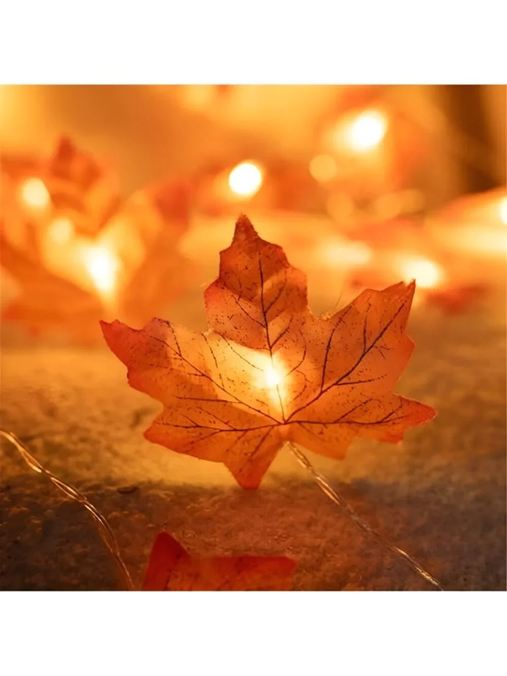 2 Pack Thanksgiving Maple Leaf String Lights, Total 20FT 40 LED